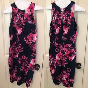 Navy and pink bodycon scuba dress